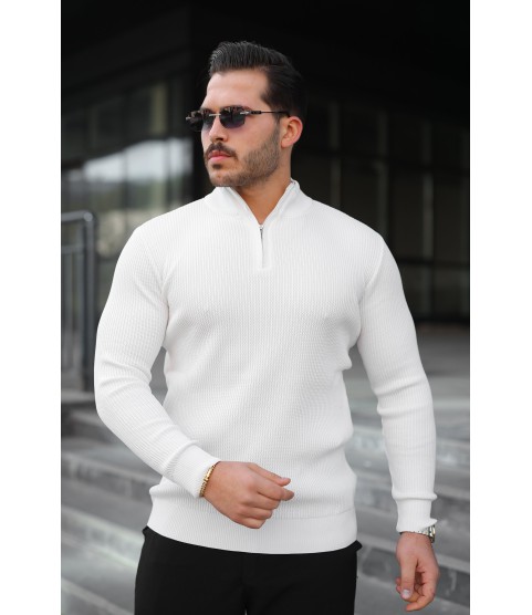 Erkek Balıkçı Zip Yaka Uzun Kollu Triko