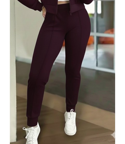 Kadın Uzun Kollu önden Fermuarlı Kısa Modal Mor Ceket Ve Pantolon Ikili Takım Kadın Uzun Kollu önden Fermuarlı Kısa Modal Mor Ceket Ve Pantolon Ikili Takım