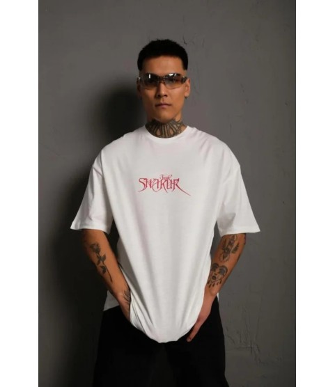 Erkek Oversize Tişört – Beyaz 24/1 Penye Kumaş, Bisiklet Yaka, Ön - Arka Baskılı, Streetwear Tarzı Rahat Büyük Kalıp T-Shirt- Beyaz Erkek Oversize Tişört – Beyaz 24/1 Penye Kumaş, Bisiklet Yaka, Ön - Arka Baskılı, Streetwear Tarzı Rahat Büyük Kalıp T-Shirt- Beyaz