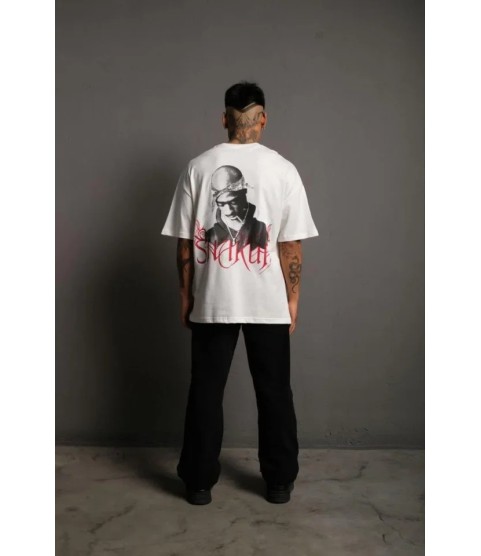 Erkek Oversize Tişört – Beyaz 24/1 Penye Kumaş, Bisiklet Yaka, Ön - Arka Baskılı, Streetwear Tarzı Rahat Büyük Kalıp T-Shirt- Beyaz Erkek Oversize Tişört – Beyaz 24/1 Penye Kumaş, Bisiklet Yaka, Ön - Arka Baskılı, Streetwear Tarzı Rahat Büyük Kalıp T-Shirt- Beyaz