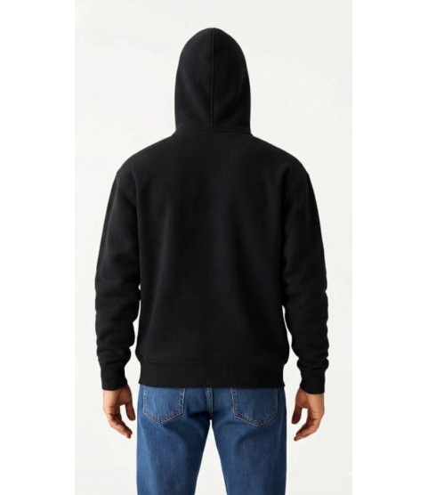 Samuray Ninja Çift Kapüşonlu ZIP Fermuarlı Kanguru Cepli Tam Fermuarlı Hoodie Sweatshirt - Siyah