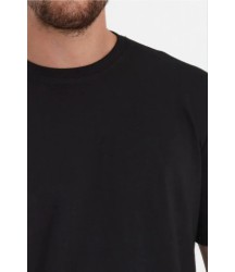 Erkek 24/1 Düz A Kalite Oversize T-shirt - Siyah