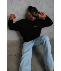 Erkek Baskılı Sweat - Siyah