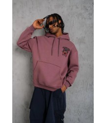 Erkek SCHOOL BOY Baskılı Kapüşonlu Sweat - Gül Kurusu