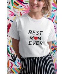 Unisex Bisiklet Yaka Baskılı Oversize T-Shirt - Beyaz
