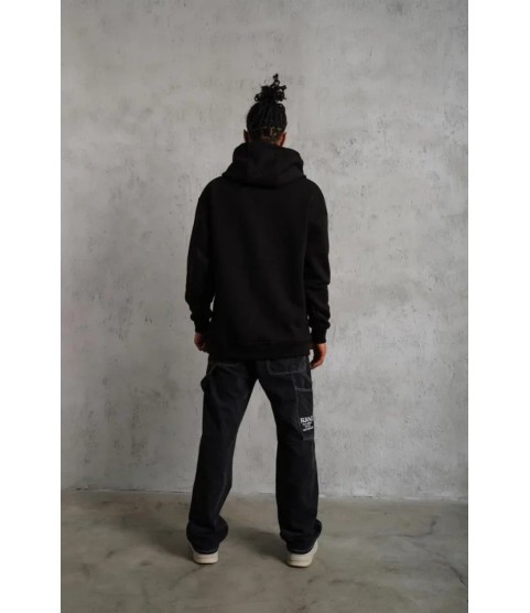 3 İplik Kapşonlu Sweatshirt Hoodie - Siyah
