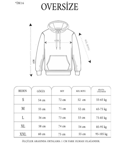 3 İplik Kapşonlu Sweatshirt Hoodie - Siyah