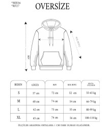 Double Oversize Kapşonlu Nakışlı SweatShirt - Siyah
