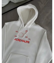 Kışlık Uzun Kol Kapüşonlu SweatShirt - Beyaz