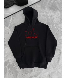 Kışlık Uzun Kol Kapüşonlu SweatShirt - Siyah