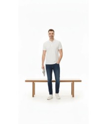 Erkek Pike Kumaş Düğmeli Yaka Regular Fit Günlük Kısa Kol Tişört T-shirt - Beyaz