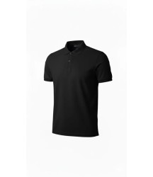 Erkek Pike Kumaş Düğmeli Yaka Regular Fit Günlük Kısa Kol Tişört T-shirt - Siyah