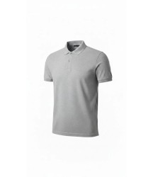 Erkek Pike Kumaş Düğmeli Yaka Regular Fit Günlük Kısa Kol Tişört T-shirt - Gri