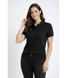 Pike Kumaş Düğmeli Yaka Regular Rahat Günlük Kısa Kol Tişört T-shirt - Siyah
