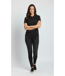 Pike Kumaş Düğmeli Yaka Regular Rahat Günlük Kısa Kol Tişört T-shirt - Siyah
