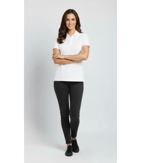 Pike Kumaş Düğmeli Yaka Regular Rahat Günlük Kısa Kol Tişört T-shirt - Beyaz