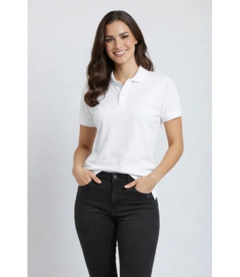 Pike Kumaş Düğmeli Yaka Regular Rahat Günlük Kısa Kol Tişört T-shirt - Beyaz