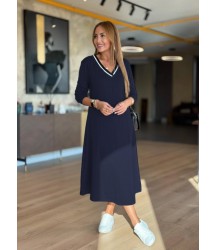 Kadın Uzun Kollu V Yakalı Midi çağla Yeşili Modal Elbise