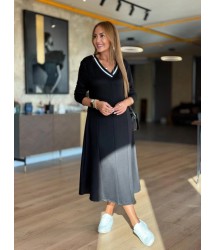 Kadın Uzun Kollu V Yakalı Midi çağla Yeşili Modal Elbise