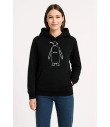 Nihilist Penguen Özel Tasarım Oversize Kapüşonlu Sweatshirt - Siyah