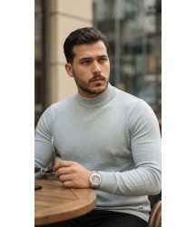 Erkek Yarım Balıkçı Yaka Pamuklu Triko