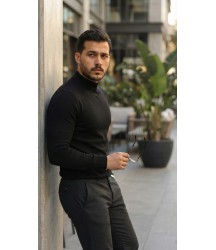 Erkek Yarım Balıkçı Yaka Pamuklu Triko