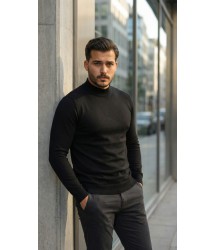 Erkek Yarım Balıkçı Yaka Pamuklu Triko