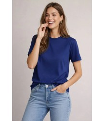 Osy Modal Yumuşak Dokulu Kumaş Bisiklet Yaka T-shirt - Lacivert