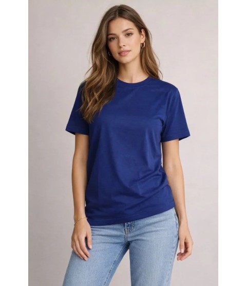 Osy Modal Yumuşak Dokulu Kumaş Bisiklet Yaka T-shirt - Lacivert