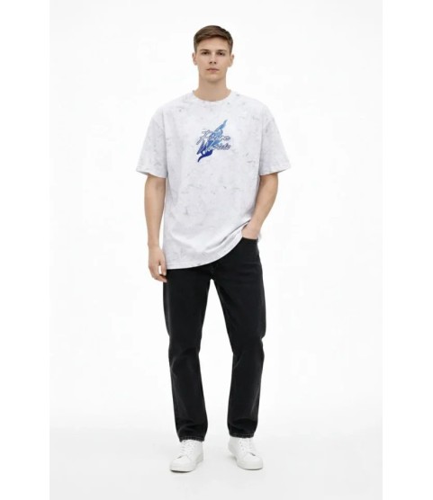 Erkek Asit Yıkamalı Oversize Tişört Future Worlds Baskılı Bisiklet Yaka Kısa Kollu Streetwear %100 Pamuk Street Style T-Shirt - Beyaz Erkek Asit Yıkamalı Oversize Tişört Future Worlds Baskılı Bisiklet Yaka Kısa Kollu Streetwear %100 Pamuk Street Style T-Shirt - Beyaz