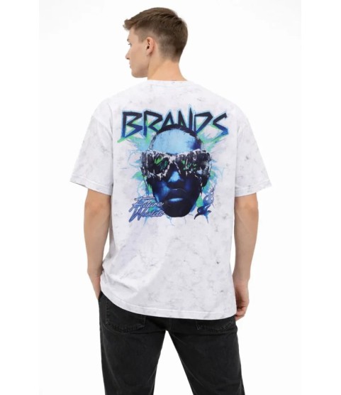 Erkek Asit Yıkamalı Oversize Tişört Future Worlds Baskılı Bisiklet Yaka Kısa Kollu Streetwear %100 Pamuk Street Style T-Shirt - Beyaz Erkek Asit Yıkamalı Oversize Tişört Future Worlds Baskılı Bisiklet Yaka Kısa Kollu Streetwear %100 Pamuk Street Style T-Shirt - Beyaz