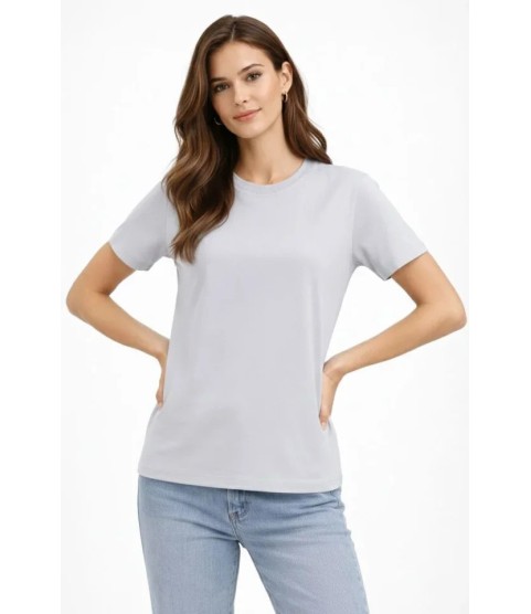 Bisiklet Yaka Tişört Regular Kalıp Basic Pamuklu Günlük Kullanım T-shirt - Gri Bisiklet Yaka Tişört Regular Kalıp Basic Pamuklu Günlük Kullanım T-shirt - Gri