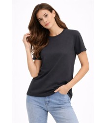 Bisiklet Yaka Tişört Regular Kalıp Basic Pamuklu Günlük Kullanım T-shirt - Füme