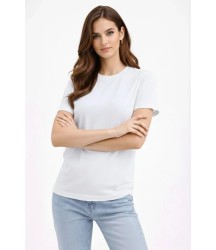Bisiklet Yaka Tişört Regular Kalıp Basic Pamuklu Günlük Kullanım T-shirt - Beyaz