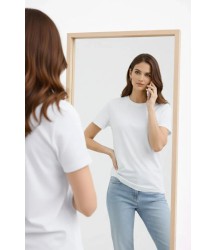 Bisiklet Yaka Tişört Regular Kalıp Basic Pamuklu Günlük Kullanım T-shirt - Beyaz