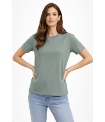 Bisiklet Yaka Tişört Regular Kalıp Basic Pamuklu Günlük Kullanım T-shirt - Mint Yeşili