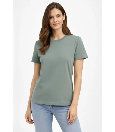 Bisiklet Yaka Tişört Regular Kalıp Basic Pamuklu Günlük Kullanım T-shirt - Mint Yeşili Bisiklet Yaka Tişört Regular Kalıp Basic Pamuklu Günlük Kullanım T-shirt - Mint Yeşili