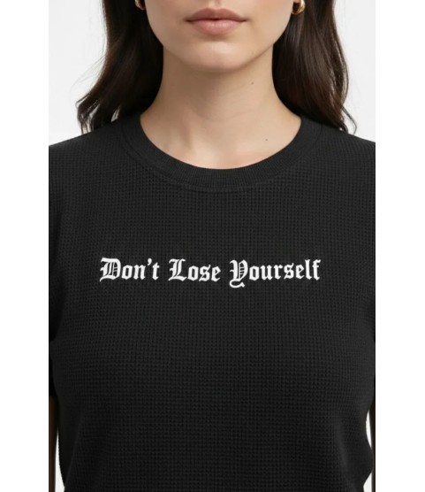 Wafıl Kumaş Tişört Regular Kalıp Bisiklet Yaka Baskılı Günlük Basic T-Shirt - Siyah Wafıl Kumaş Tişört Regular Kalıp Bisiklet Yaka Baskılı Günlük Basic T-Shirt - Siyah