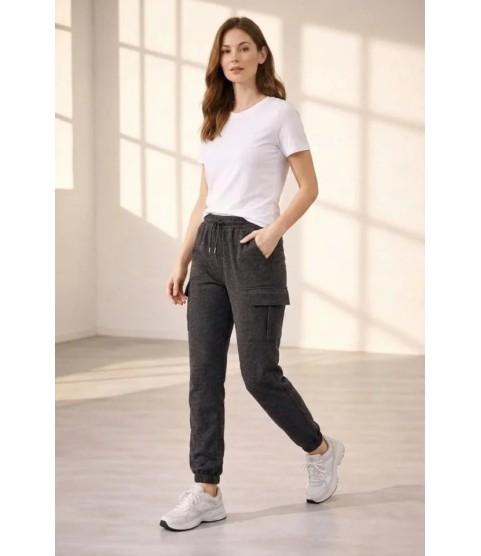 Jogger Eşofman Altı Rahat Kalıp, Kargo Cepli, Lastikli Paça, Günlük Spor Pantolon - Füme Jogger Eşofman Altı Rahat Kalıp, Kargo Cepli, Lastikli Paça, Günlük Spor Pantolon - Füme