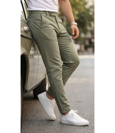 Erkek Slim Fit Dilli Kumaş Pantolon