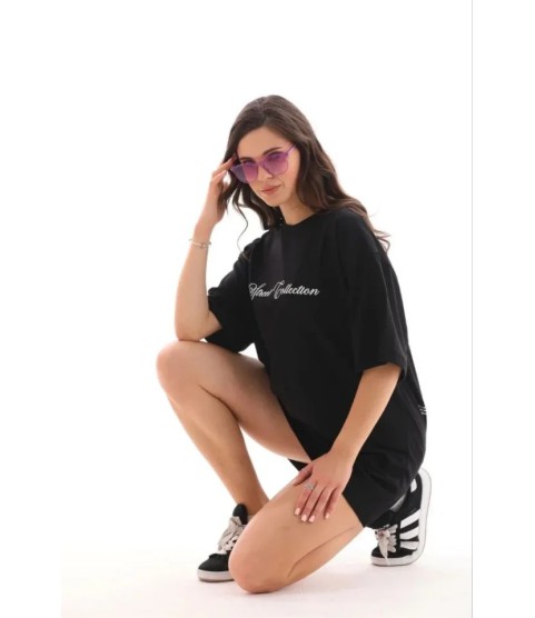 Baskılı T-Shirt Kısa Kol Bisiklet Yaka Regular Rahat Kalıp Günlük Tişört - Siyah Baskılı T-Shirt Kısa Kol Bisiklet Yaka Regular Rahat Kalıp Günlük Tişört - Siyah