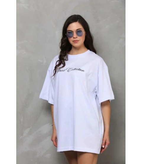 Baskılı T-Shirt Kısa Kol Bisiklet Yaka Regular Rahat Kalıp Günlük Tişört - Beyaz Baskılı T-Shirt Kısa Kol Bisiklet Yaka Regular Rahat Kalıp Günlük Tişört - Beyaz