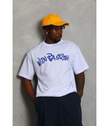 Erkek Baskılı T-Shirt Kısa Kol Bisiklet Yaka Regular Fit Rahat Kalıp Günlük Tişört - Beyaz