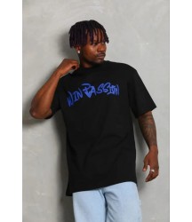 Erkek Baskılı T-Shirt Kısa Kol Bisiklet Yaka Regular Fit Rahat Kalıp Günlük Tişört - Siyah