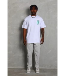 Erkek Baskılı T-Shirt Kısa Kol Bisiklet Yaka Regular Fit Rahat Kalıp Günlük Tişört - Beyaz
