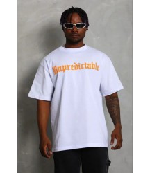 Erkek Baskılı T-Shirt Kısa Kol Bisiklet Yaka Regular Fit Rahat Kalıp Günlük Tişört - Beyaz