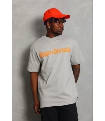 Erkek Baskılı T-Shirt Kısa Kol Bisiklet Yaka Regular Fit Rahat Kalıp Günlük Tişört - Gri