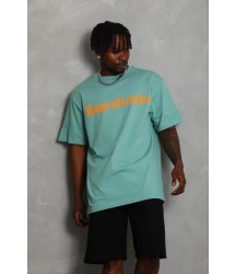 Erkek Baskılı T-Shirt Kısa Kol Bisiklet Yaka Regular Fit Rahat Kalıp Günlük Tişört - Mint Yeşili