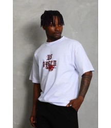 Erkek Baskılı T-Shirt Kısa Kol Bisiklet Yaka Regular Fit Rahat Kalıp Günlük Tişört - Beyaz