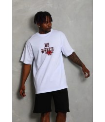 Erkek Baskılı T-Shirt Kısa Kol Bisiklet Yaka Regular Fit Rahat Kalıp Günlük Tişört - Beyaz